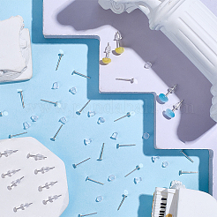 10 пара 925 плоских сережек-гвоздиков из стерлингового серебра&nbsp;STER-BBC0009-02