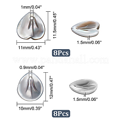 16 шт. 2 стиля натуральных черных подвесок-ракушек для губ&nbsp;SSHEL-GA0001-09