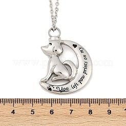 Ожерелья из нержавеющей стали 304 с урной для праха домашних животных в виде черной эмали NJEW-K286-01B-P