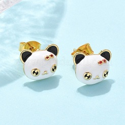 Pendientes de latón esmaltado para mujer&nbsp;EJEW-U049-02A-G