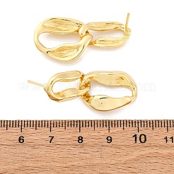 Серьги-гвоздики из латуни с подвесками EJEW-R025-13G