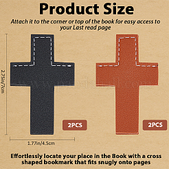 4шт 2 цвета кожаные закладки&nbsp;AJEW-CP0003-82A