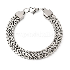 201 Edelstahl-Armbänder mit diamantgeschliffener Weizenkette für Herren&nbsp;STAS-T077-07P