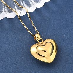 201 ожерелье из нержавеющей стали с подвеской в виде сердца для женщин NJEW-Z069-01G-02