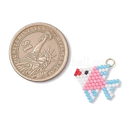 Подвески в виде рыбок из стеклянных бусин&nbsp;PALLOY-MZ01219