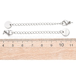 Удлинитель цепочки из нержавеющей стали 304 с плоскими круглыми подвесками.&nbsp;STAS-G383-04P