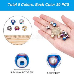 5 нить 5 цвета гальванические стеклянные бусины нити&nbsp;EGLA-NB0001-17