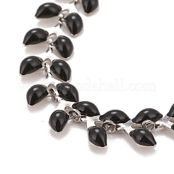 Браслет с цепочками из звеньев пшеницы с эмалью BJEW-P271-02P