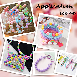 50шт набор непрозрачных акриловых бусин 5 цветов&nbsp;MACR-SP0001-58B
