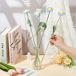 Искусственный цветок из хлопка ручной работы крючком AJEW-WH0009-75A