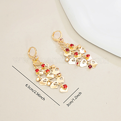 Серьги-кольца с кисточками в форме сердца из латуни&nbsp;IA3670