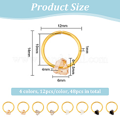 24шт 4 цвета стеклянные дреды бусины OHAR-AB00010