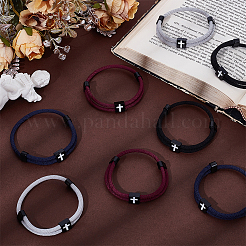 8шт 4-х цветные плетеные веревочные полиэстеровые шнуры-браслеты&nbsp;BJEW-UN0001-55