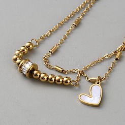 201 браслет на ногу из нержавеющей стали с подвеской в виде сердца&nbsp;AJEW-WH0609-096G