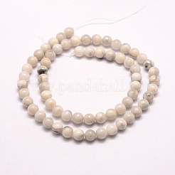 Chapelets de perles en howlite naturelle&nbsp;G-E380-08-4mm