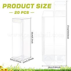 20шт прямоугольная прозрачная пластиковая ПВХ коробка подарочная упаковка&nbsp;CON-BC0007-28