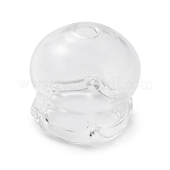 クラゲガラスビーズコーン  風鈴作りに  透明  16x15x15.5mm  穴：2.3mm&nbsp;GLAA-M046-01F