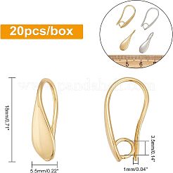 Латунные крючки для сережек&nbsp;KK-FH0001-15