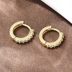 Латунные кубических серьги циркония обруч&nbsp;EJEW-A156-13A-G