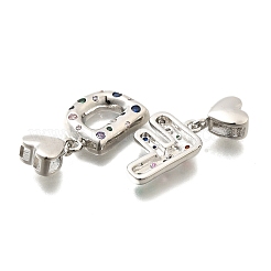 26шт латунные подвески с микропаве и кубическим цирконием&nbsp;KK-R218-12P