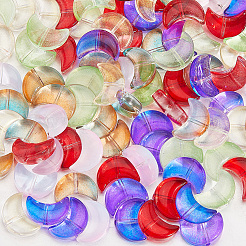 120шт 6 цвета прозрачные окрашенные распылением стеклянные бусины&nbsp;GLAA-PA0001-04