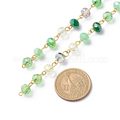 Chaînes de perles de rondelle à facettes en verre galvanoplastie faites à la main&nbsp;AJEW-JB01137-05