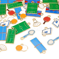 36pcs 9 styles de pendentifs en émail en alliage&nbsp;ENAM-TA0003-79G