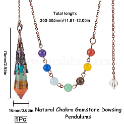 1 pendule de radiesthésie en pierre précieuse naturelle pour chakra&nbsp;AJEW-SC0002-31R