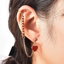 Pendiente colgante de esmalte de aleación de corazón para niña mujer&nbsp;EJEW-JE04606