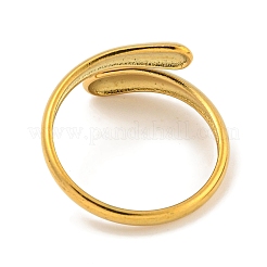 Ионное покрытие (ip) 304 нержавеющая сталь каплевидной формы открытое манжетное кольцо для женщин RJEW-A043-19G