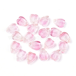 電気メッキガラスチャーム  ハート  パールピンク  12x9x4mm  穴：1mm&nbsp;EGLA-E059-D07