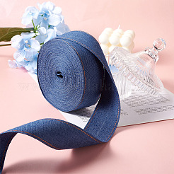 ステッチデニムリボン  服飾材料  DIYクラフトヘアクリップアクセサリーと縫製装飾用  マリンブルー  4cm  10 M /袋&nbsp;OCOR-TAC0009-04D-03
