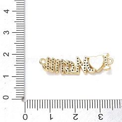Muttertags-Armbänder aus Messing mit Mikropavé-Fassung aus klaren Zirkonia und Emaille&nbsp;KK-T084-02G