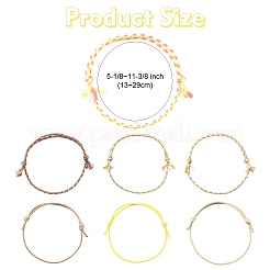 14шт. набор браслетов из хлопкового шнура 7 цветов для мужчин и женщин&nbsp;BJEW-FS00025-03