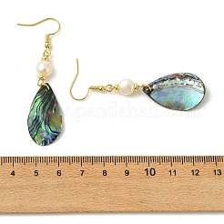 Natürliche Abalone-Muschel/Paua-Muschel-Ohrringe&nbsp;EJEW-JE07434-01
