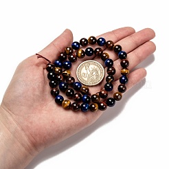 Природных тигровый глаз бисер нитей G-F173-14-8mm