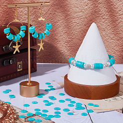 Плоские круглые бусины из глины ручной работы полимерные CLAY-SC0001-58B-01