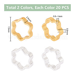 40шт 2 цвета стойки латунные бусины рамки KK-PH0006-31