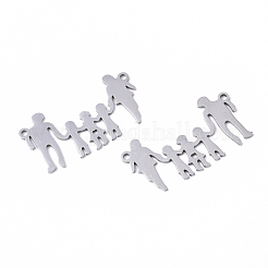 変色しにくい201ステンレススチールリンクコネクター  レーザー切断  家族  ステンレス鋼色  15x29x1mm  穴：1.4mm&nbsp;STAS-N091-55
