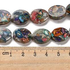 Окрашенная натуральная императорская яшма с нитями смоляных бусин&nbsp;G-G083-A05-01