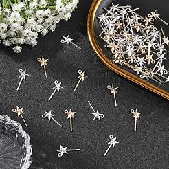 100本2色チベット風アロイペンダント  スターのチャーム  ミックスカラー  25x12x2mm  穴：1.6mm  50個/カラー&nbsp;FIND-YW0012-25