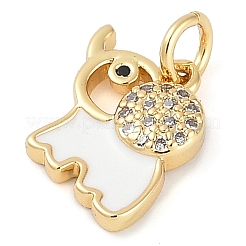 Слон стойка покрытие латунь микро паве кубические цирконии подвески&nbsp;KK-P287-03G