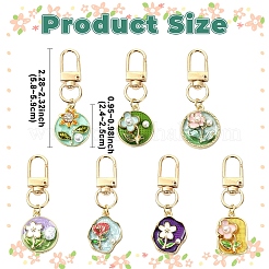 7 шт. подвеска из цветочного сплава с эмалью&nbsp;HJEW-YW00315