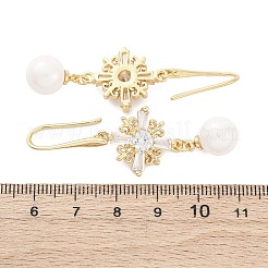 Серьги-гвоздики с цирконом из латуни EJEW-F362-08G