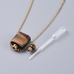 Colliers pendants de bouteille de parfum en pierre naturelle&nbsp;NJEW-F266-02G