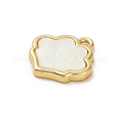 Подвески-цветы из натуральной белой ракушки из латуни&nbsp;KK-P301-01C-G