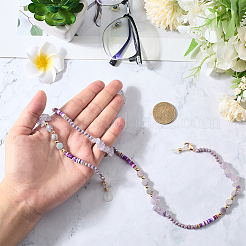 1шт полимерная глина со сплавом и кристаллами шейный ремешок для очков&nbsp;AJEW-CN0005-04C