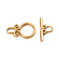 イオンプレーティング（IP）304ステンレススチールマンテル  ゴールドカラー  リング：22.5x15x2mm  穴：6mm  内径：6x3.5mm  バー：22x10x2mm  穴：5x4mm&nbsp;X-STAS-D142-03A-G
