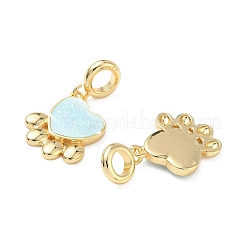 Европейские подвески с отпечатком лапы из латуни и эмали KK-L256-08G