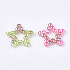 Regenbogen ABS Kunststoff Imitation Perle Verbindungsringe&nbsp;OACR-T015-02-08